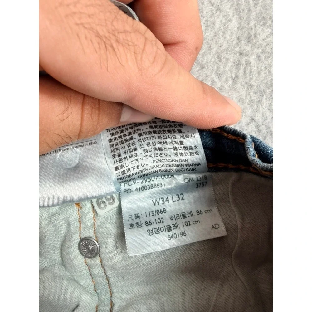 Levis 502 Regular Taper Mens Jeans Blue Medium Wash 34x32 Denim Pants